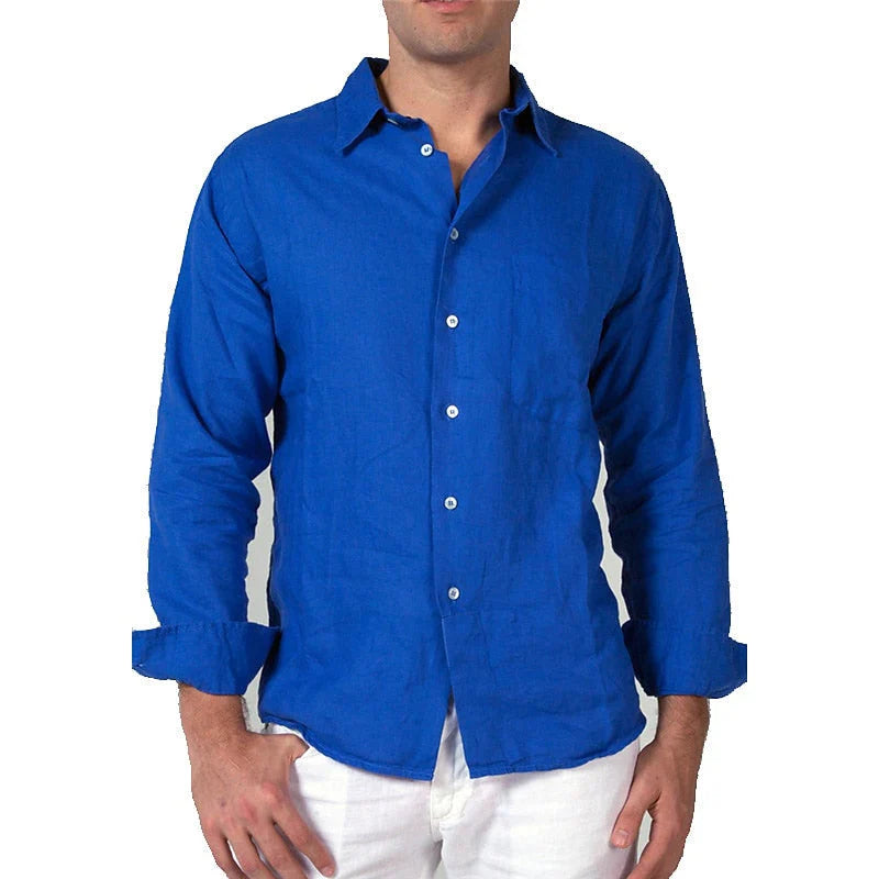 Men’s Casual Shirt – Relaxed Fit – Natural Fibers – Long Sleeve Button-Down