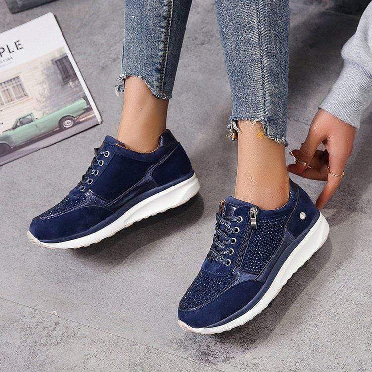Women’s Sneakers - Synthetic - Platform Sole - Studded Detailing