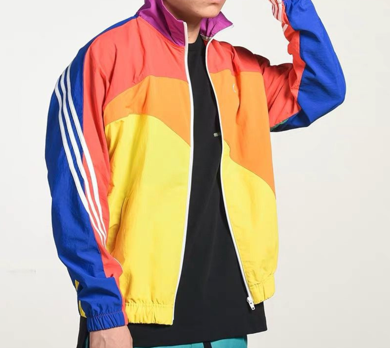 Men’s Windbreaker Jacket – Relaxed Fit – Water-Resistant – Retro Sporty Style