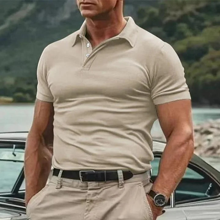 Men’s Polo Shirt – Slim Fit – Soft Knit – Short Sleeve – Button Placket – Casual Wear