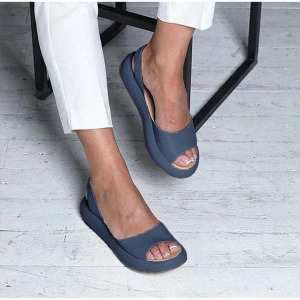 Women’s Sandals – Open Toe – Flat Sole – Slingback Strap – Minimalist Design