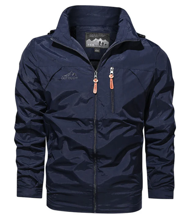 Men’s Regular Fit Jacket - Woven Fabric - Hip-Length - Stand-Up Collar With Hood