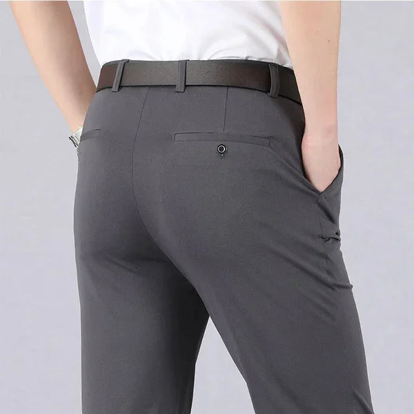 Men’s Formal Trousers – Slim Fit – Stretch Fabric – Flat Front Tailored Style