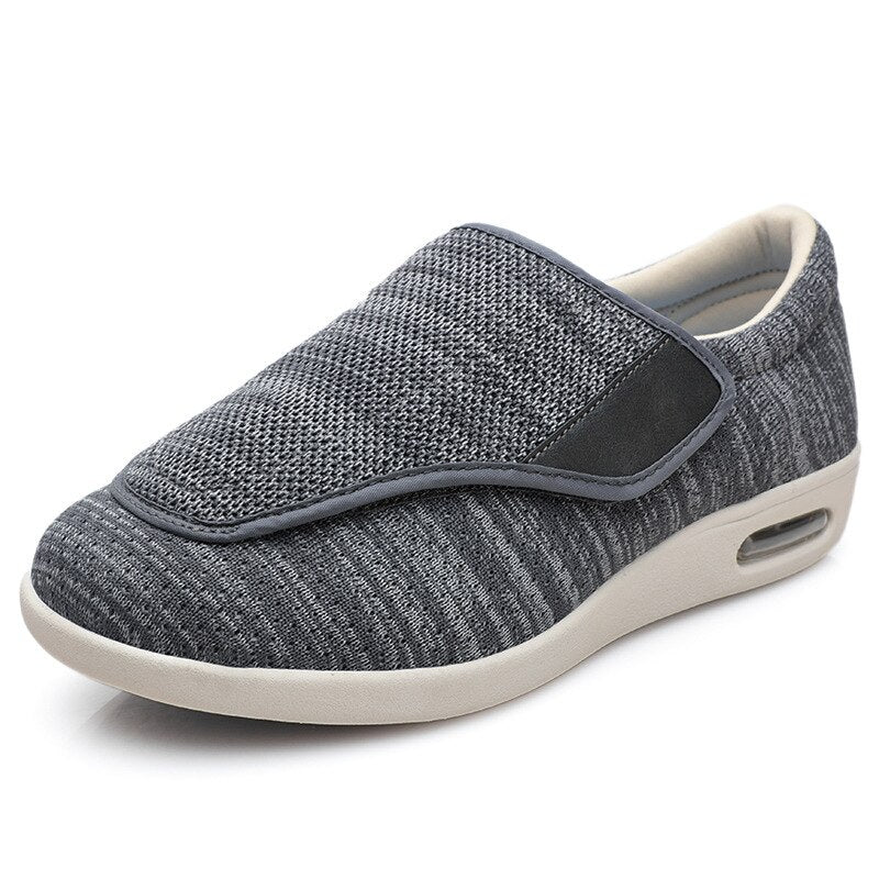 Men’s Comfort Shoes – Wide Fit – Soft Knit – Cushioned Sole – Adjustable Strap