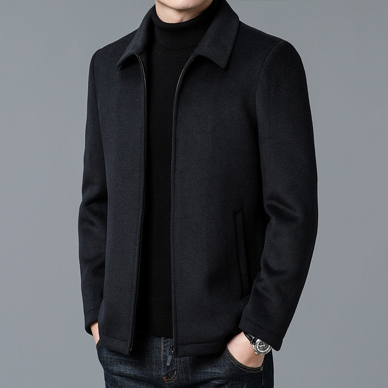 Men’s Jacket – Slim Fit – Soft Textured Fabric – Zipper Closure – Hip Length
