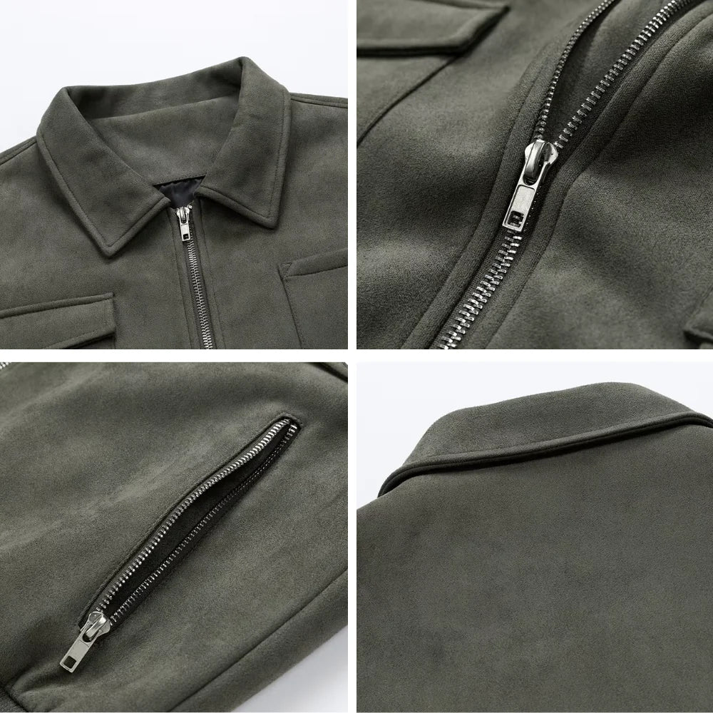 Freddie Oversized Cargo Jacket | Collared Hip-Length Cargo Jacket