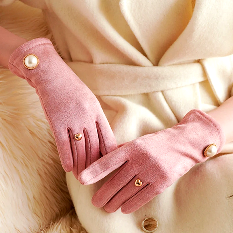 Amelia Fitted Gloves | Pearl Embellishment Wrist-Length Gloves