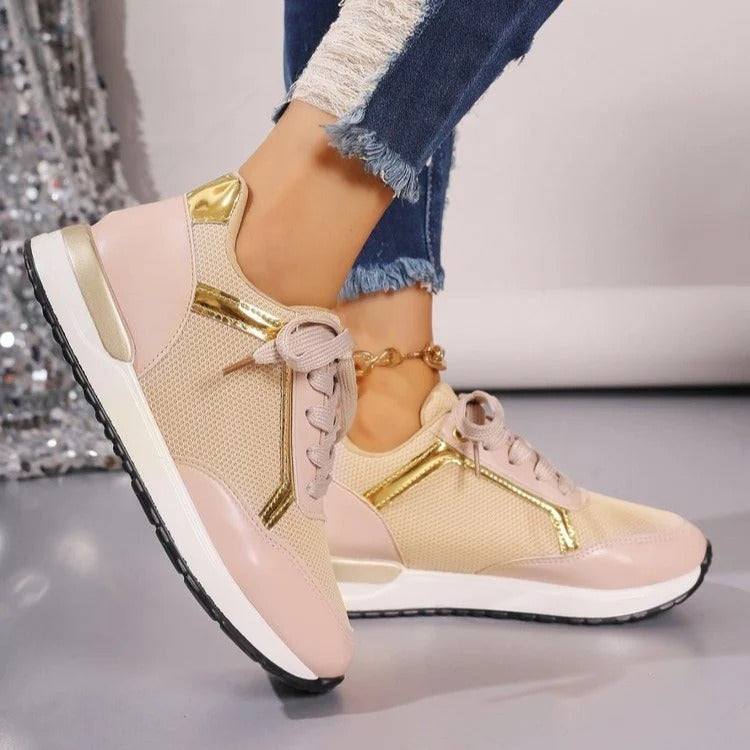 Women’s Sneakers – Breathable Mesh Upper – Supportive Fit – Sleek Lace-Up Design