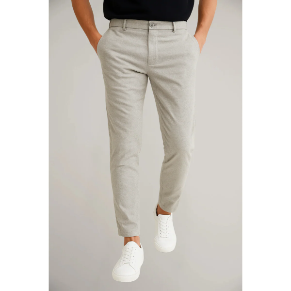 Men’s Tailored Trousers – Modern Fit – Flat Front – Cotton Blend – Ankle Length Formal Wear
