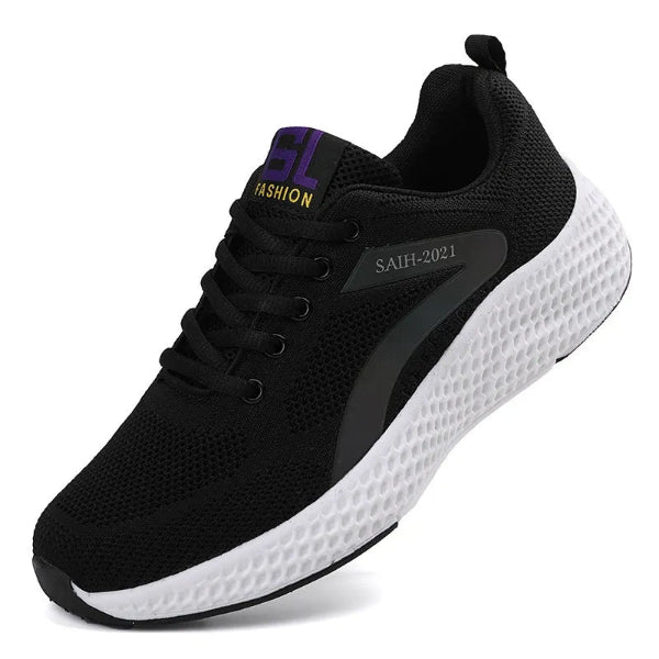 Women’s Sneakers – Low Top – Breathable Knit – Knitted Upper – Lace-Up