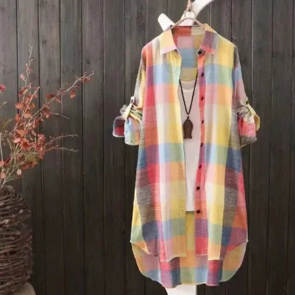 Women’s Shirt Jacket – Oversized Fit – Cotton – Button Down Knee Length – Casual Layer