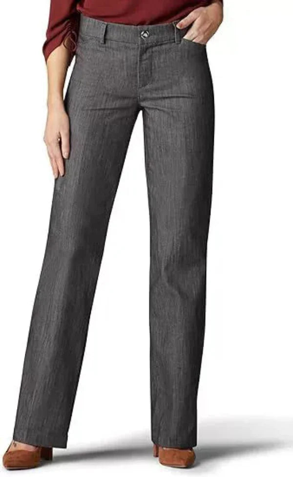 Women’s Flared Pants – High Waist – Tailored Fit – Cotton Stretch – Full Length