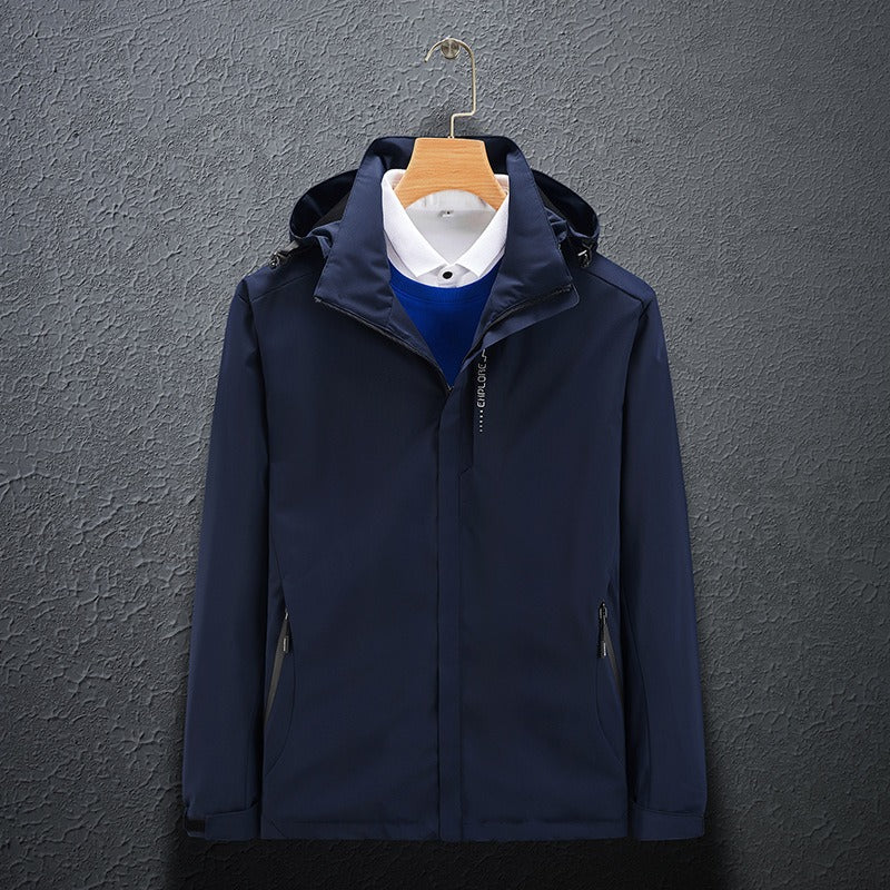 Men’s Jacket – Windproof – Regular Fit – High Collar – Adjustable Cuffs – Epaulet Detail