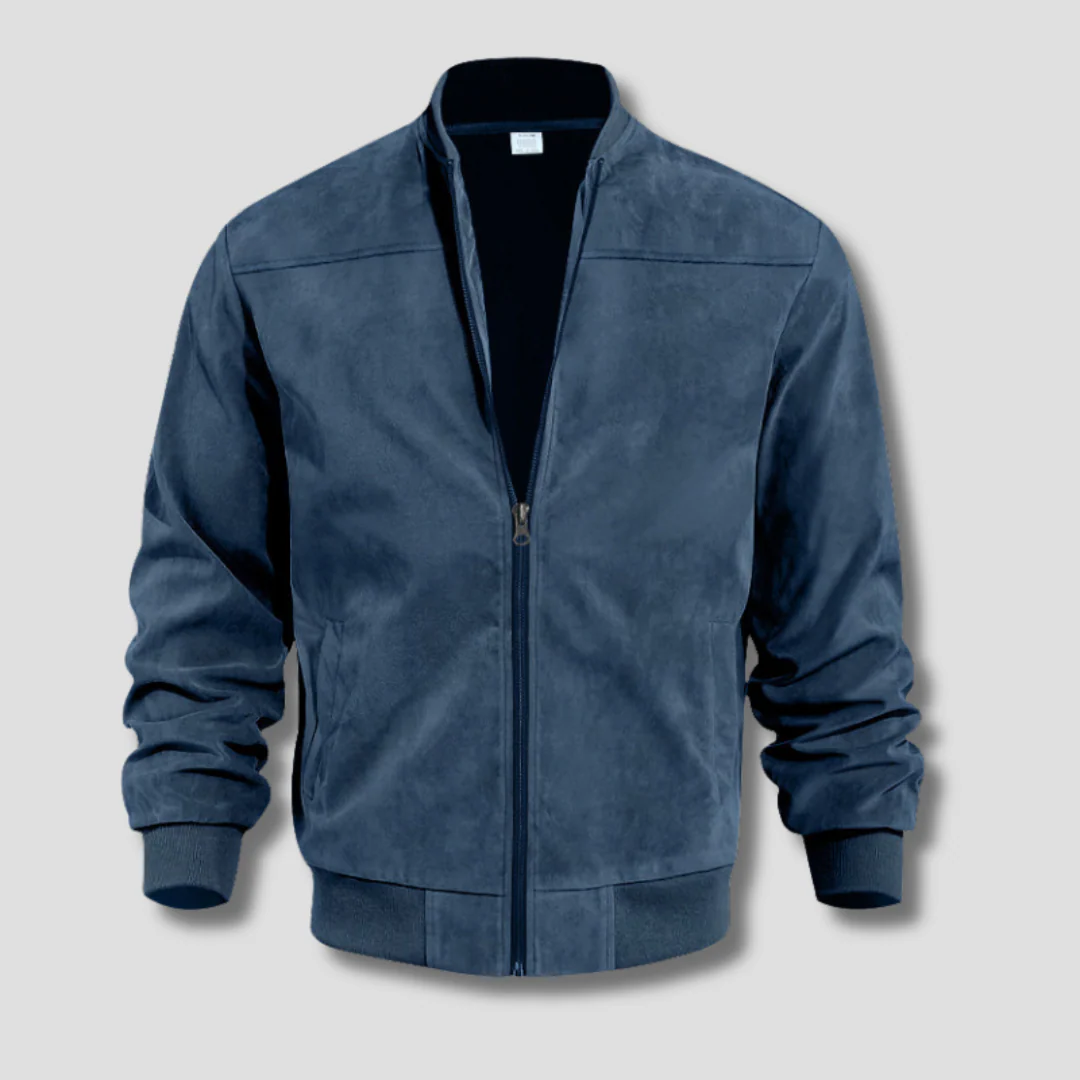 Men’s Bomber Jacket – Relaxed Fit – Woven – Ribbed Hem – Zip Front Closure