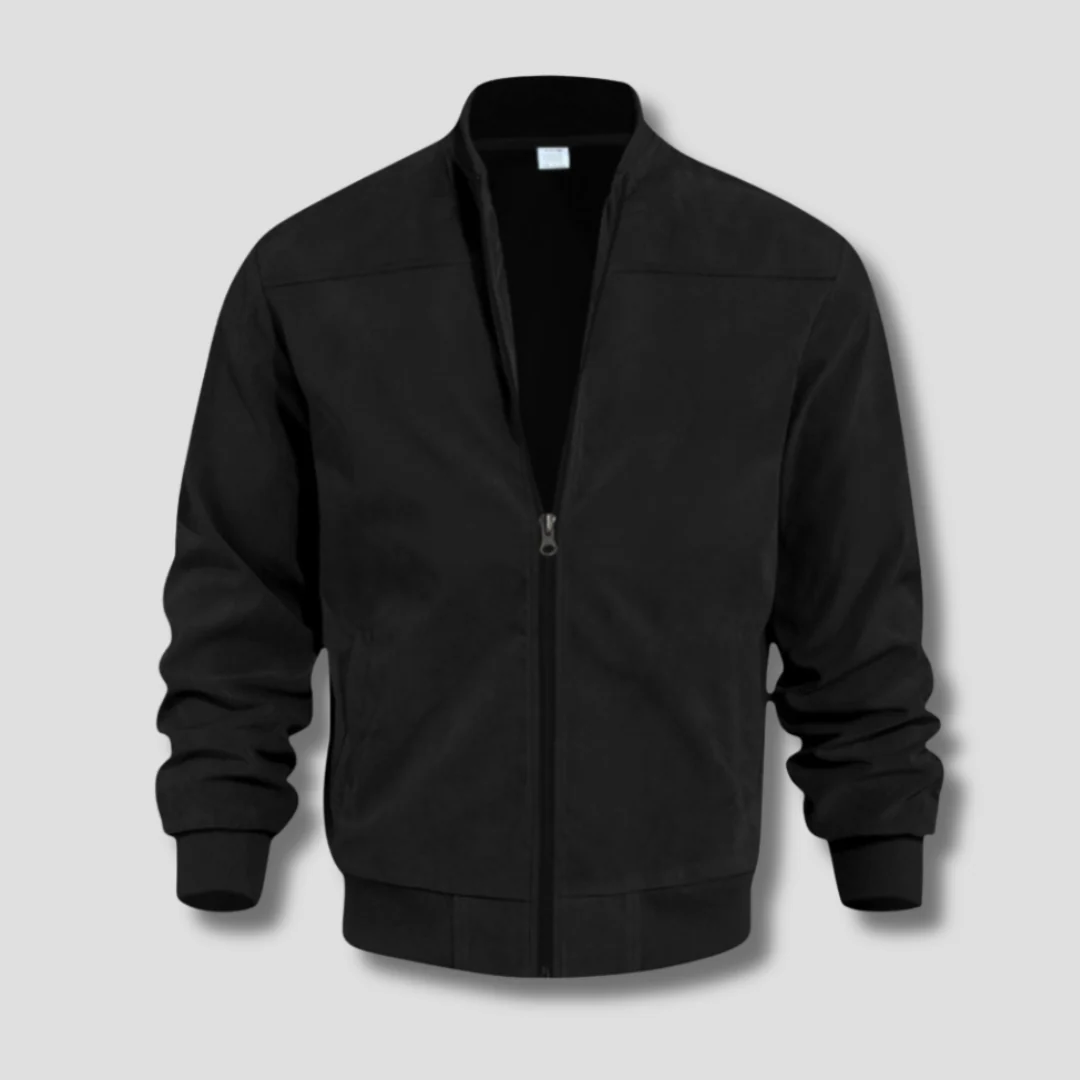 Men’s Bomber Jacket – Relaxed Fit – Woven – Ribbed Hem – Zip Front Closure