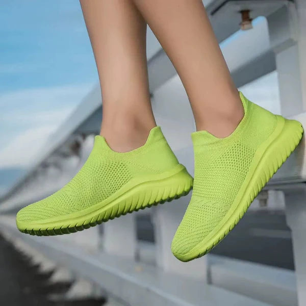 Women’s Sneakers – Knit Mesh – Slip-On Low-Top – Ankle Fit