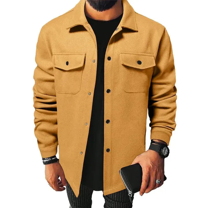 Men’s Jacket – Relaxed Fit – Button-Up Front – Chest Pockets – Everyday Casual Wear