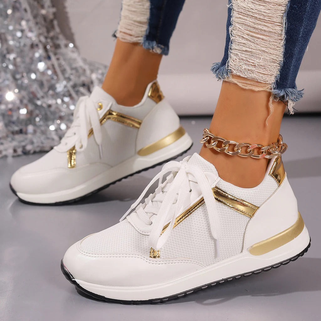 Women’s Sneakers – Breathable Mesh Upper – Supportive Fit – Sleek Lace-Up Design