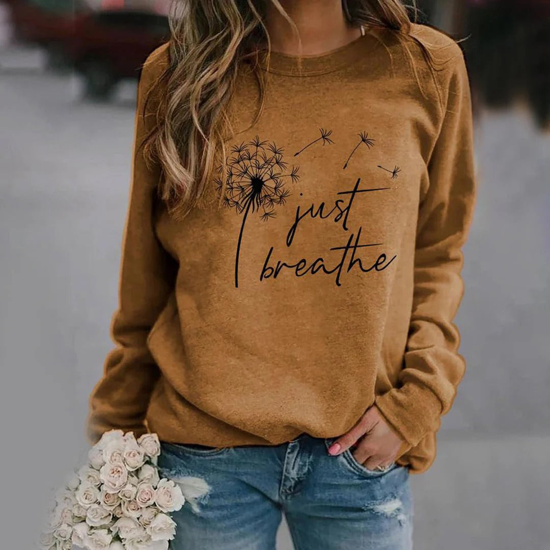 Women’s Sweatshirt – Relaxed Fit – Cotton Blend – Long Sleeve – Graphic Print – Casual Wear