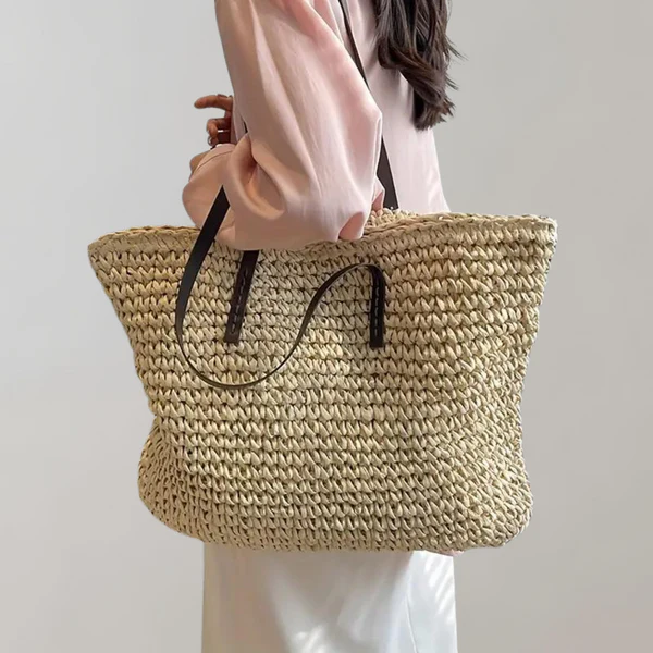 Women’s Tote Bag – Oversized Slouchy Fit – Woven Textured – Boho Shoulder Carry