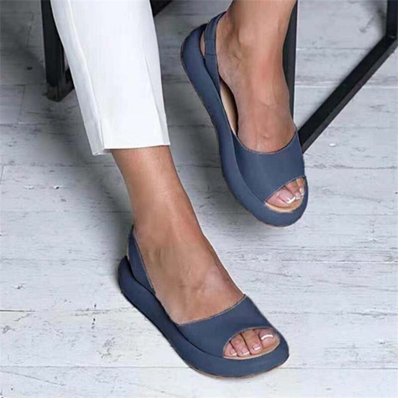 Women’s Slingback Flats – Open Toe – Platform Sole – Soft Flexible Fit – Casual Style