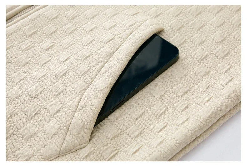 Joshua Geometric Pattern Vest | Stand Collar Ribbed Hem Vest