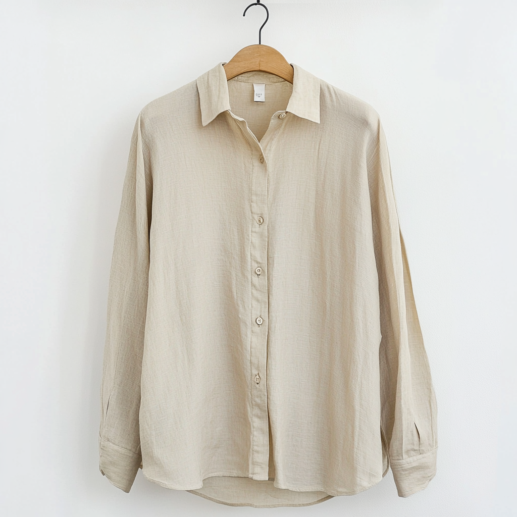 Men’s Linen Shirt – Relaxed Fit – Long Sleeve – Button-Up Casual Wear
