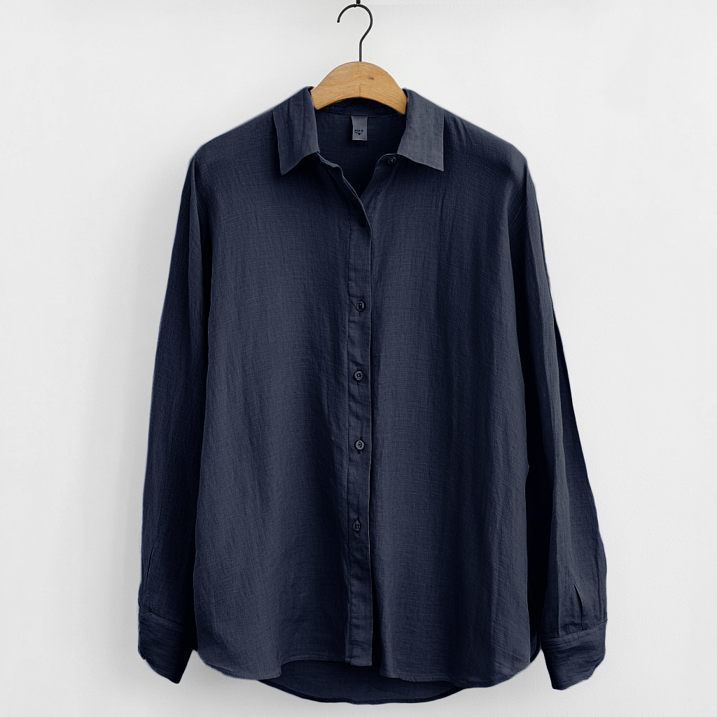 Men’s Linen Shirt – Relaxed Fit – Long Sleeve – Button-Up Casual Wear