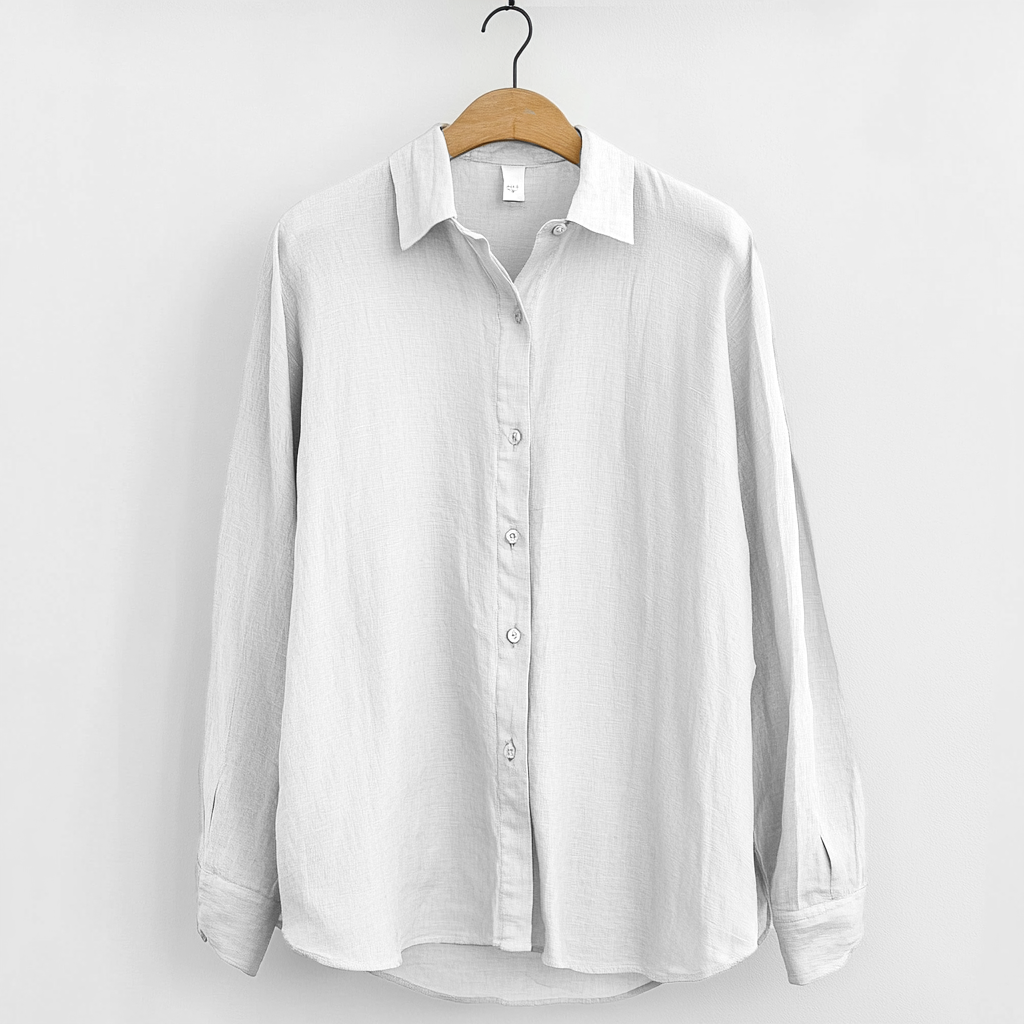 Men’s Linen Shirt – Relaxed Fit – Long Sleeve – Button-Up Casual Wear