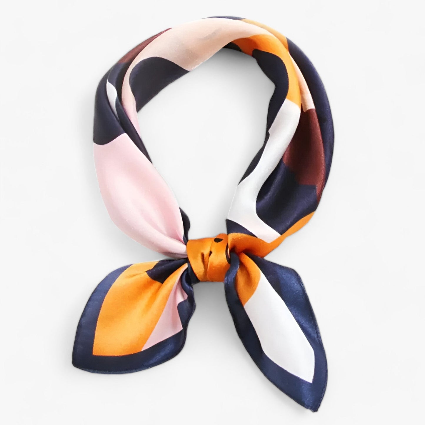 Women’s Square Scarf – Silk Feel – Lightweight – Geometric Print – Versatile Drape