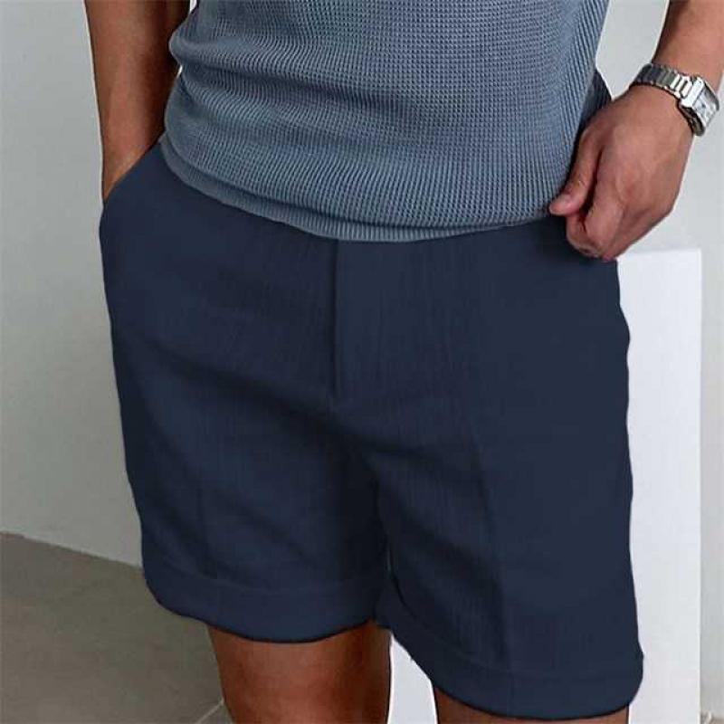 Men’s Linen Shorts – Relaxed Fit – Cuffed Hem – Lightweight Breathable Casual Style