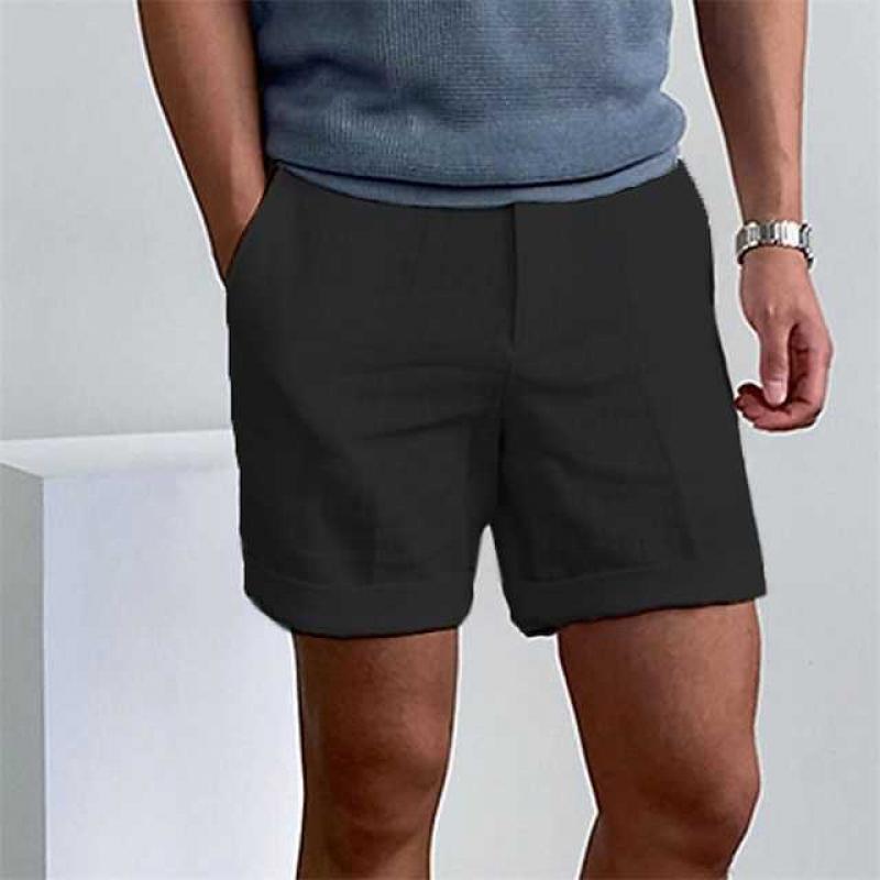 Men’s Linen Shorts – Relaxed Fit – Cuffed Hem – Lightweight Breathable Casual Style