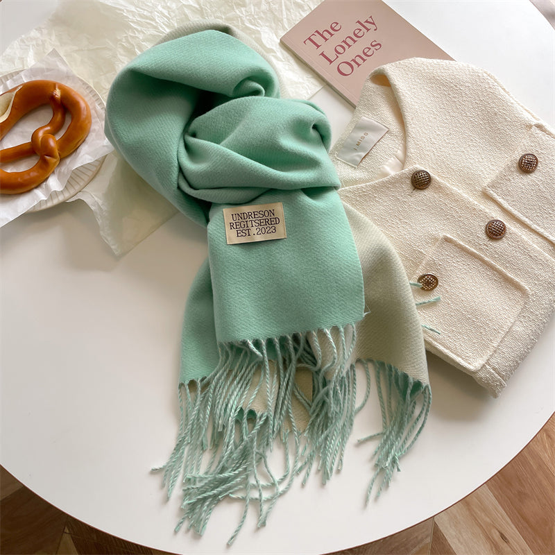 Elena Draped Scarf | Reversible Fringed Scarf
