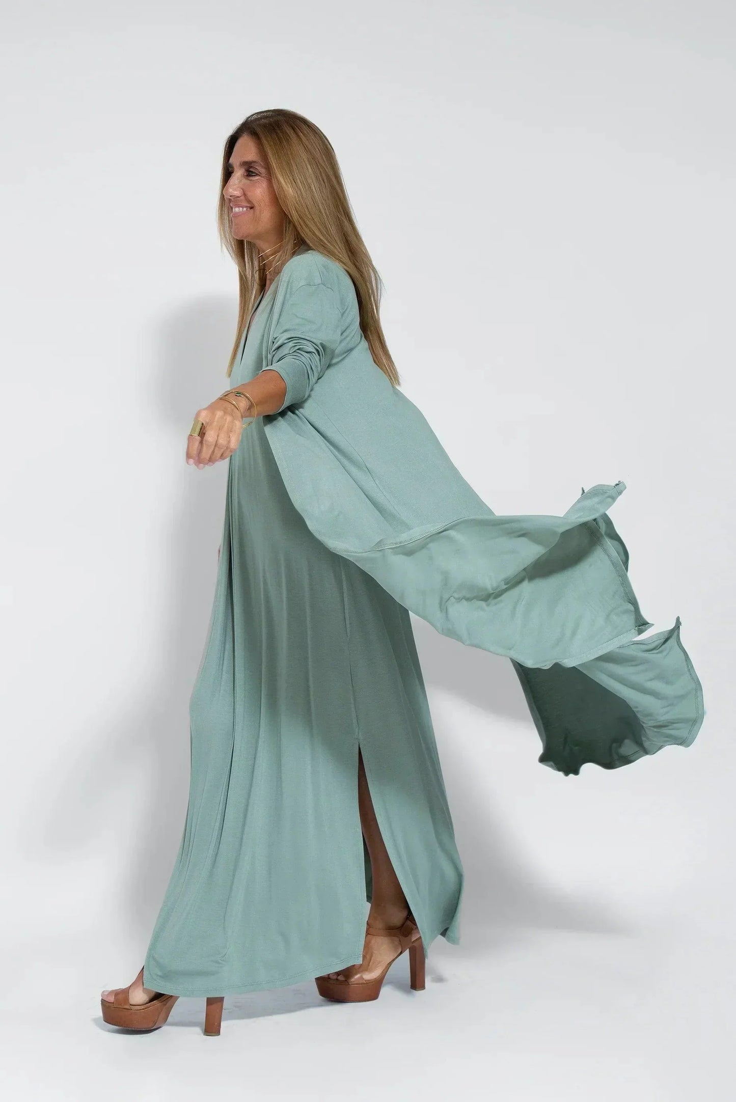 Women's Maxi Dress - Sleeveless A-Line - Lightweight Flowy V-Neck Elegant Fit