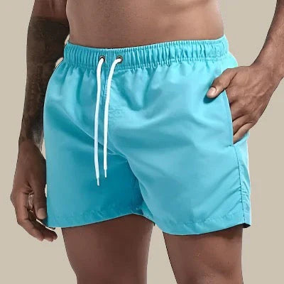 Men’s Swim Shorts – Quick Dry – Relaxed Fit – Elastic Waist with Drawstring – Pockets