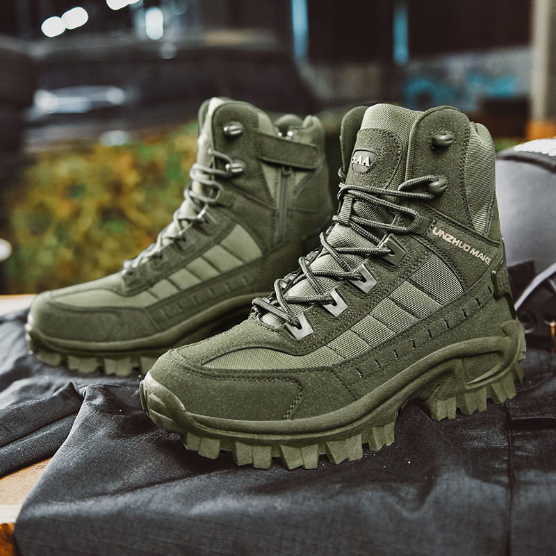 Men’s Tactical Boots – High-Top Support – Reinforced Toe – Rugged Grip Sole