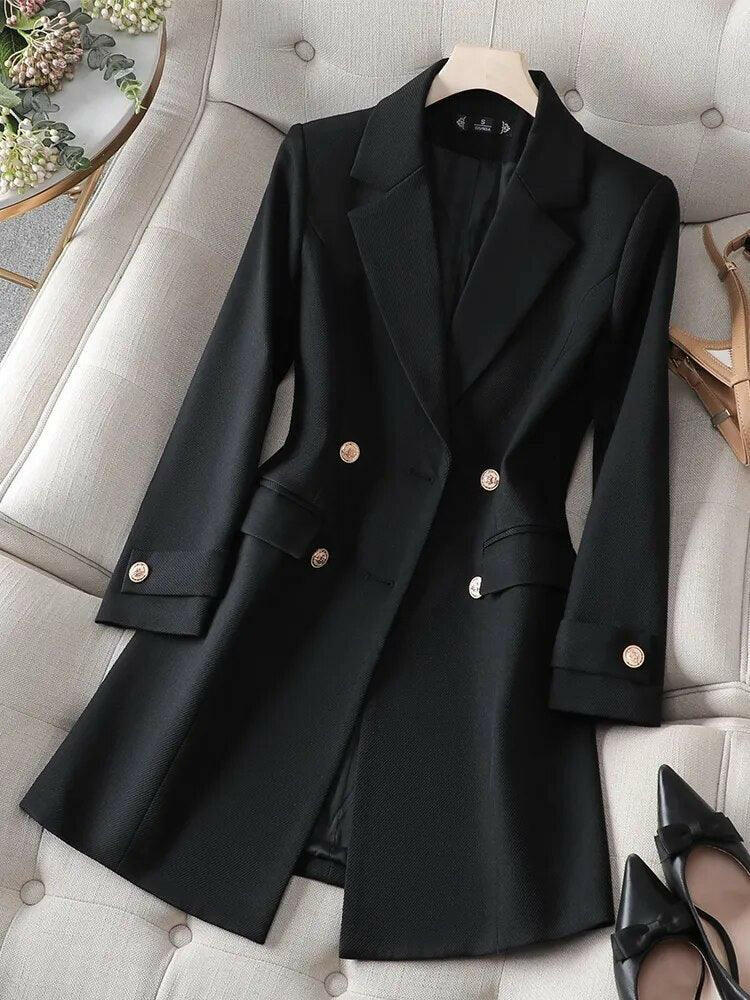 Women’s Trench Coat – Tailored Fit – Double-Breasted – Mid-Length – Luxury Fabric