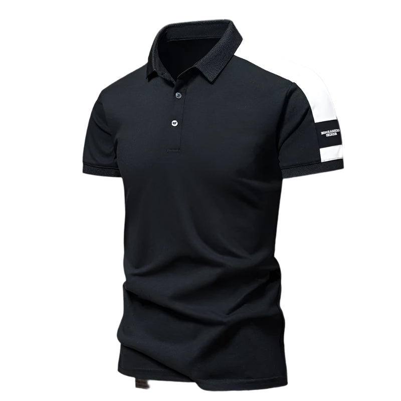 Men’s Polo Shirt – Slim Fit – Breathable Blend – Contrast Shoulder Panels – Smart Casual