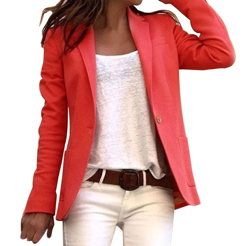 Women’s Blazer – Slim Fit – Notched Lapel – Single Button – Tailored Structured Design