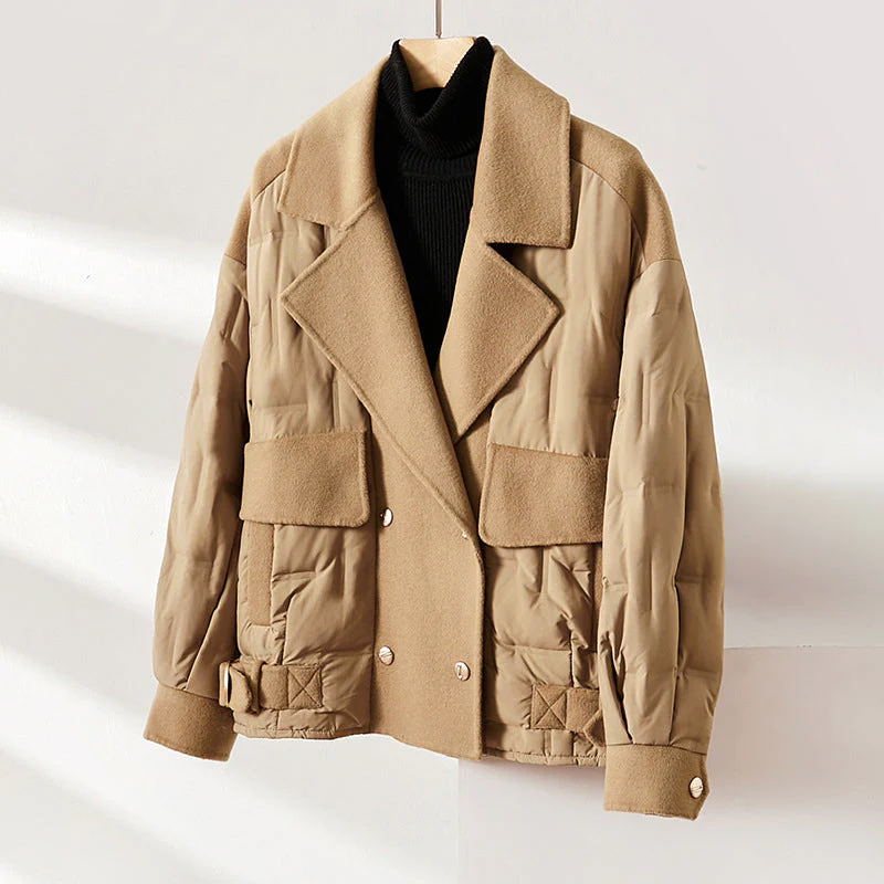 Isabella Double-Breasted Jacket | Quilted Relaxed Fit Jacket