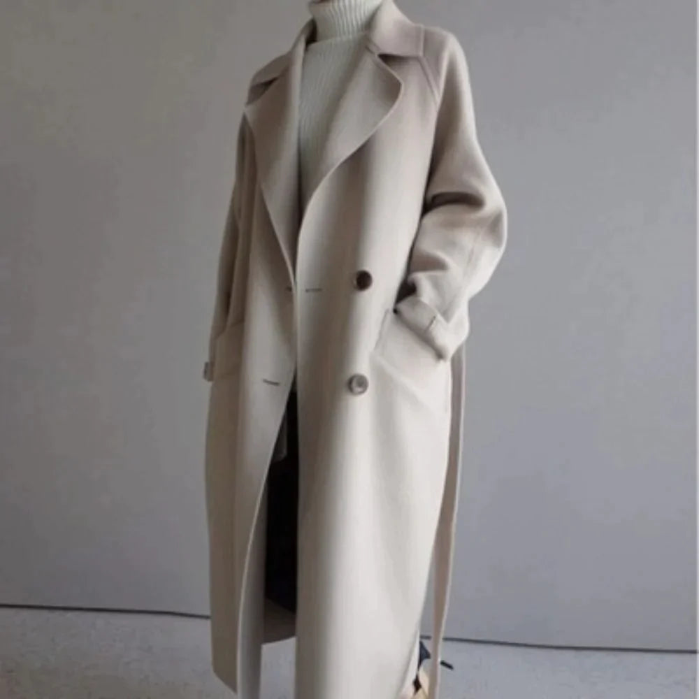 Nova Stylish Wool Double-Breasted Coat
