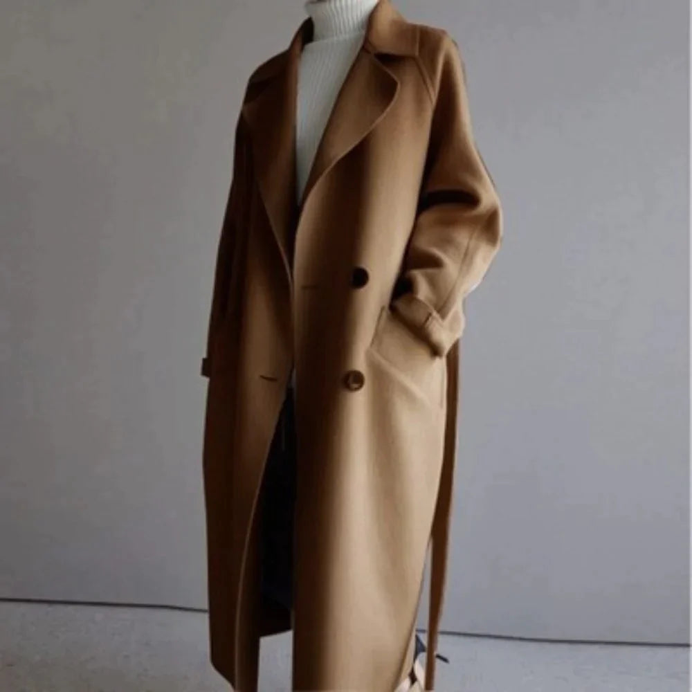 Nova Stylish Wool Double-Breasted Coat
