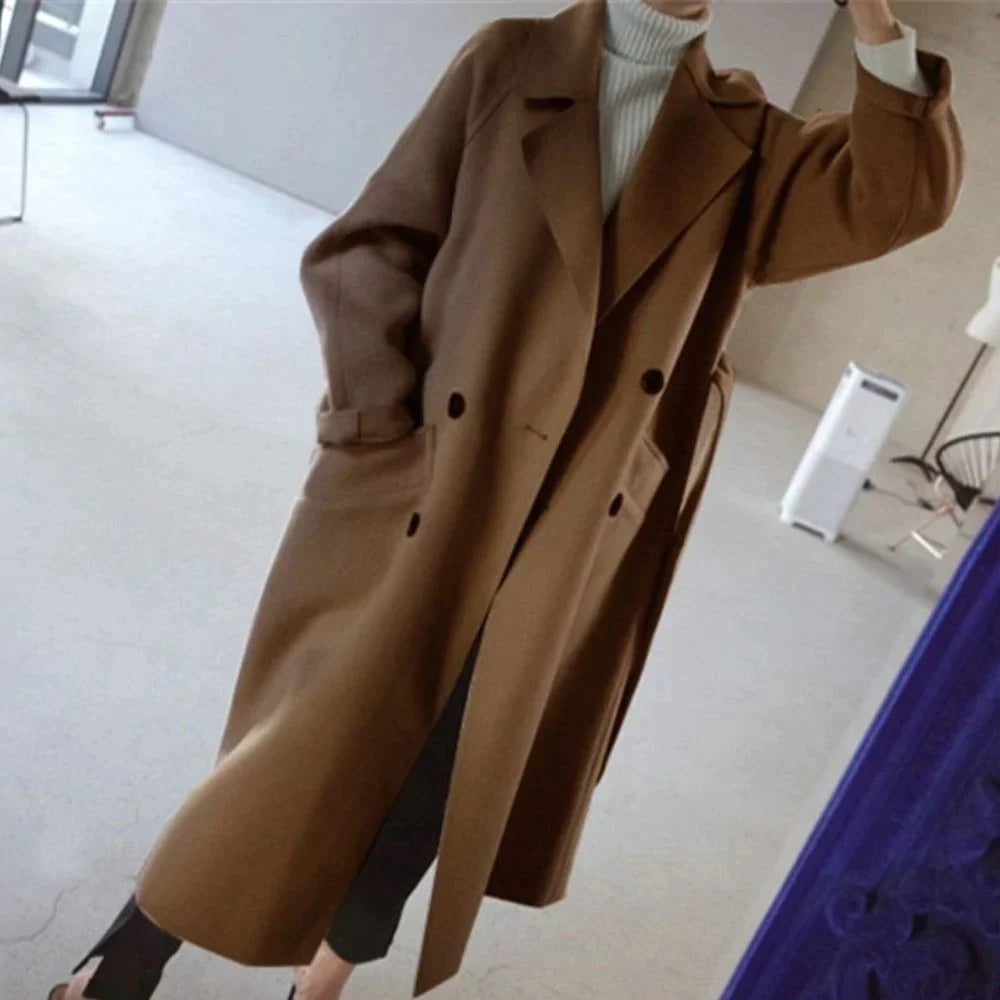 Nova Stylish Wool Double-Breasted Coat