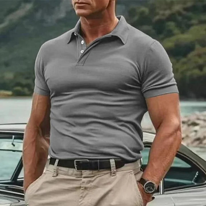 Men’s Polo Shirt – Slim Fit – Soft Knit – Short Sleeve – Button Placket – Casual Wear