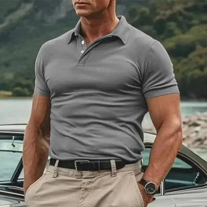 Men’s Polo Shirt – Slim Fit – Soft Knit – Short Sleeve – Button Placket – Casual Wear