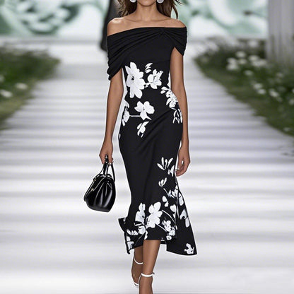 Ellie Off Shoulder Floral Midi Dress