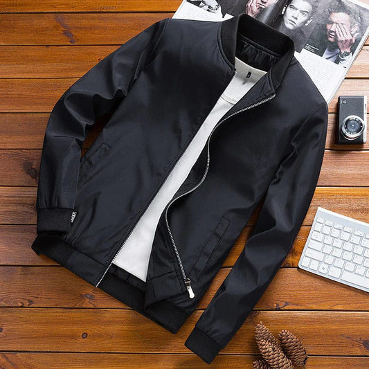 Men’s Bomber Jacket – Regular Fit – Wind-Resistant – Ribbed Trim – Zip Front