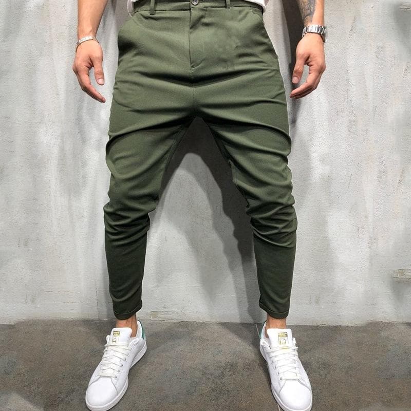Men’s Tapered Pants – Relaxed Fit – Elastic Waist – Lightweight Cotton – Front Pockets