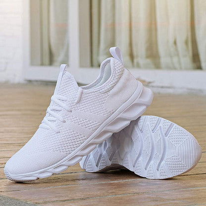 Women’s Sneakers – Soft Knit Upper – Cushioned Sole – Breathable – Low Top Fit