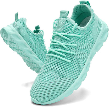Women’s Sneakers – Soft Knit Upper – Cushioned Sole – Breathable – Low Top Fit